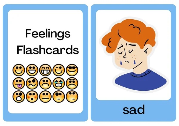 Feelings Flashcards Grafikdesign — Stockfoto