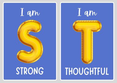 Altın Pozitif Onay Alfabesi Flashcards - 10