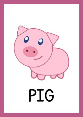 Resimli ve Renkli Çiftlik Hayvanları Flaşkartları - 6