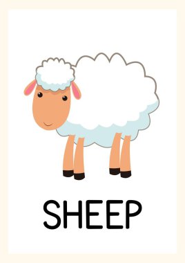 Resimli ve Renkli Çiftlik Hayvanları Flaşkartları - 8