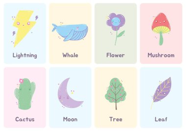 Doğa Yumuşak Pastel Flashcard Çarşafları - 1