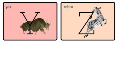 Pastel Suluboya Eğitim Alfabe Kartları - 7