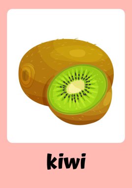 Pembe - Renkli ve Resimli Meyve Kartları - 3