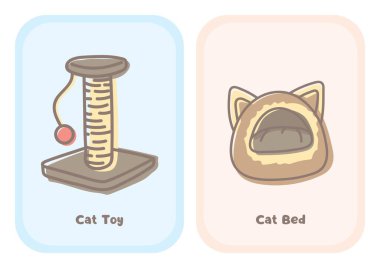 Pembe ve Mavi Basit Evcil Hayvan Dükkanı Flashcard - 2