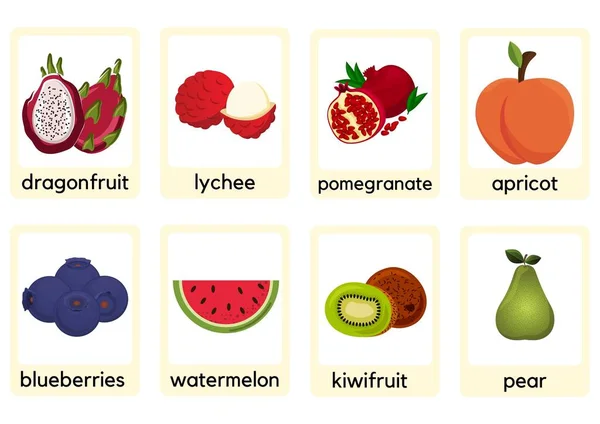 Fruit Education Flashcards — Stock fotografie