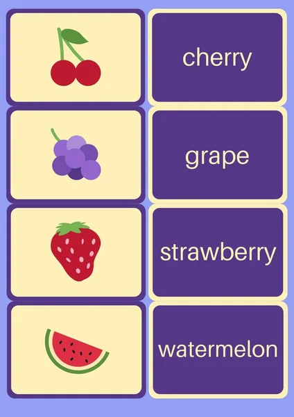 Fruit Emoji Memory Game Flashcards — Stock Photo, Image