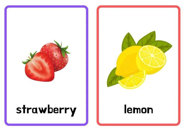 Fruits Flashcard Sanat Grafik Tasarımı — Stok fotoğraf