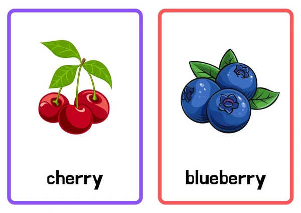 Fruits Flashcard Art Graphic Design — Foto Stock