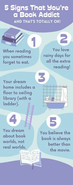 Fun Blue & Purple Book Lovers Informational Infographic