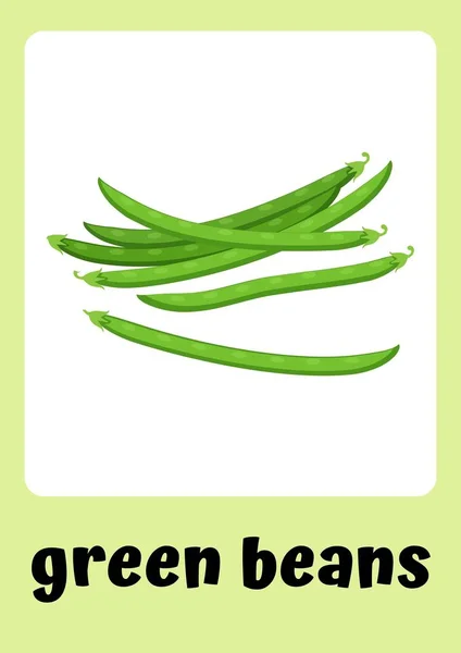 Verde Temas Ilustrativos Verduras Flashcards —  Fotos de Stock