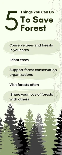 Green Abstract 5 Things You Can Do To Save Forest Infographic