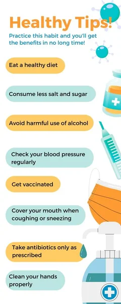 Green Yellow Illustration Health Tips Infographic