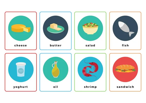 Healthy Sometimes Food Sorting Flashcards — Stock Photo, Image
