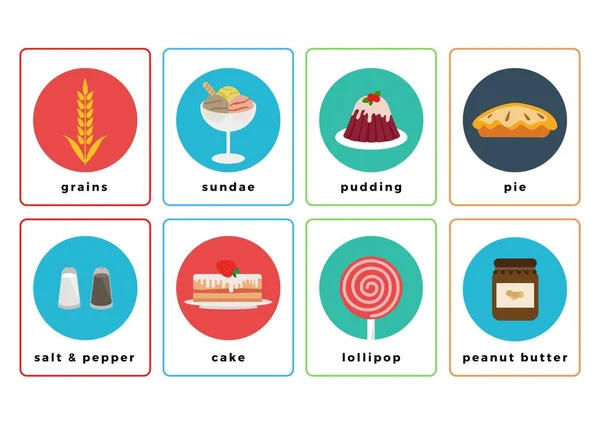 Healthy Sometimes Food Sorting Flashcards — Stock Photo, Image