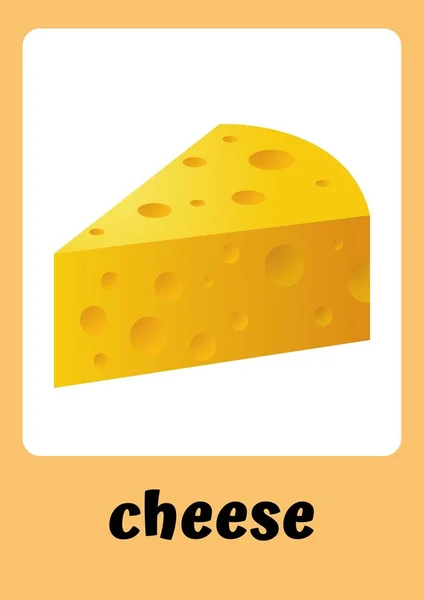 Illustratieve Kleurrijke Orange Food Flashcards — Stockfoto
