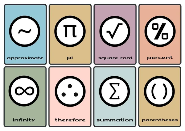 Symboles Mathématiques Cartes Éclair — Photo