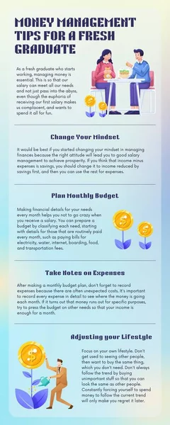 Money Management Tips for a Fresh Graduate Infographic