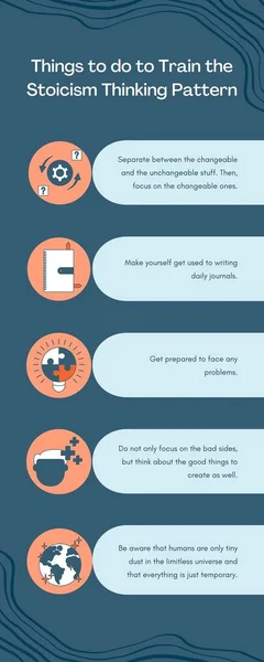 Navy SImple Things to do to Train the Stoicism Thinking Pattern Infographic