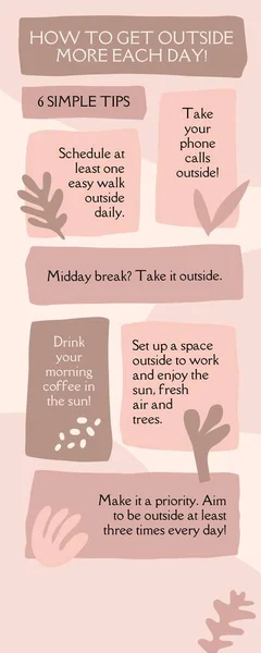 Organic Pink Brown Get Out Tips Informational Infographic — 스톡 사진