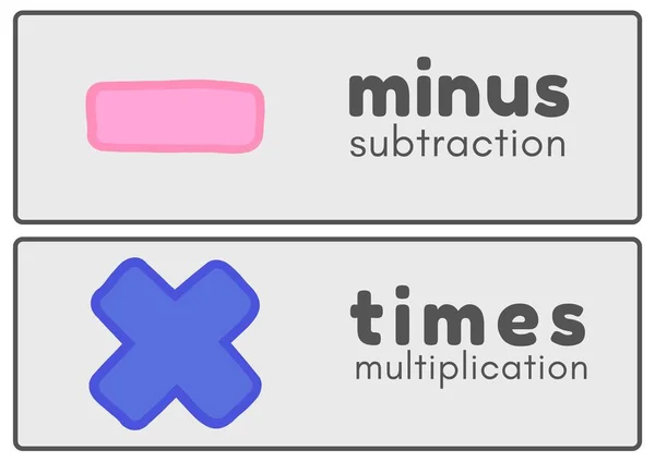 Pastel Fun Math Symbols Flashcards — Stock Photo, Image