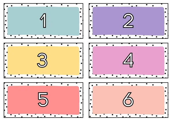 Pastel Polka Dot Math Number Flashcards — Stockfoto