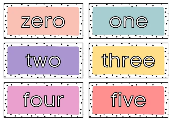 Pastel Polka Dot Math Number Flashcards — Fotografia de Stock