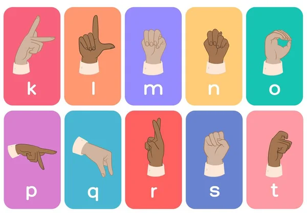 Pastel Sign Language Alphabet Flashcards - 2