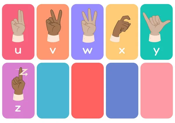 Pastel Sign Language Alphabet Flashcards - 3