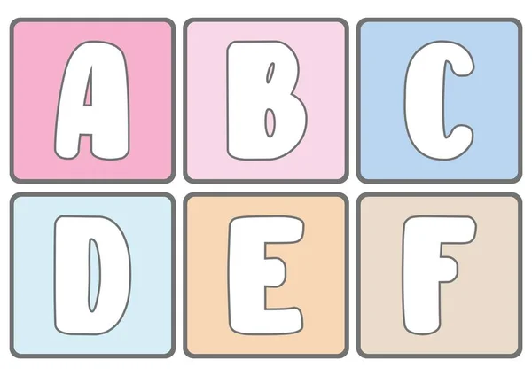 Pastel Uppercase Alfabetet Flashcards — Stockfoto