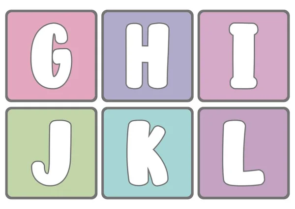 Pastel Uppercase Alphabet Flashcards — Stock Photo, Image