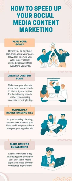 Peach Pastel Social Media Content Marketing Tips Infographic
