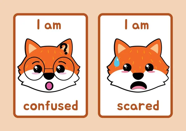 Rosa Och Orange Illustrativt Socialt Och Känslomässigt Lärande Sel Fox — Stockfoto