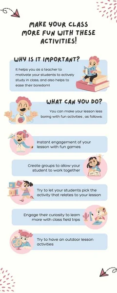 Pink Blue Cute Illustration School Education Infographics — 스톡 사진