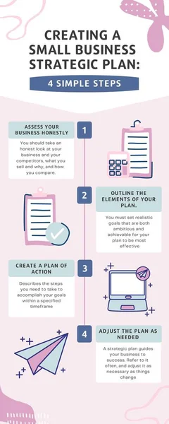 Różowy Pastel Small Business Plan Porady Infografika — Zdjęcie stockowe
