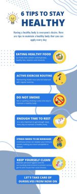 Beyaz ve Mavi Modern Sağlık İpuçları Bilgileri