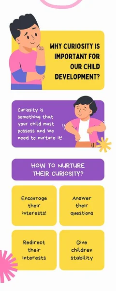 Amarillo Púrpura Juguetón Importancia Curiosidad Para Educación Infantil Infografía —  Fotos de Stock
