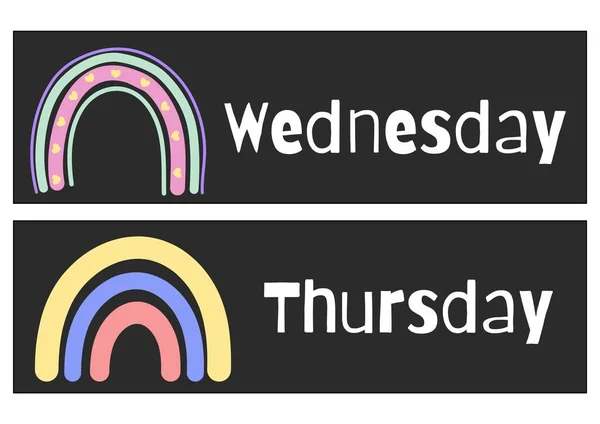 Rainbow Days Week Flashcards —  Fotos de Stock