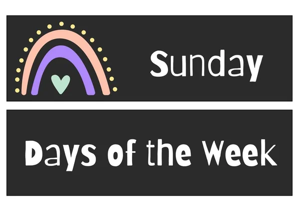 Rainbow Ημέρες Της Εβδομάδας Flashcards — Φωτογραφία Αρχείου