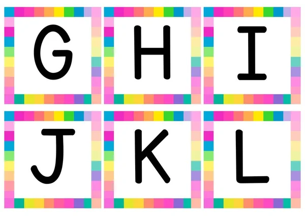 Rainbow Uppercase Alphabet Flashcard — стокове фото