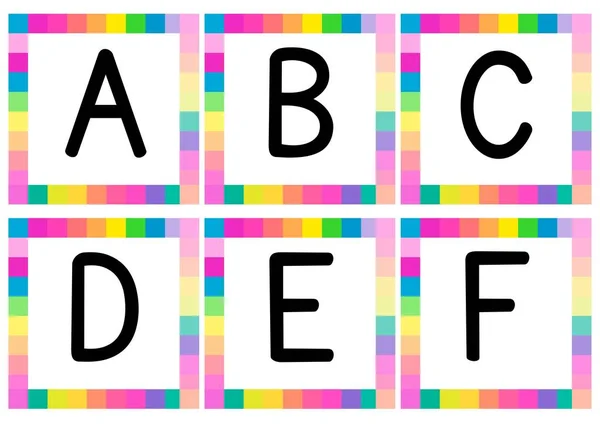 Rainbow Uppercase Alphabet Flashcard — стокове фото