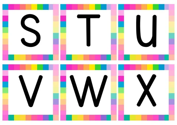Rainbow Uppercase Alphabet Flashcards — Stock Photo, Image