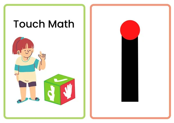 Red Touch Math Flashcards — Stock Photo, Image