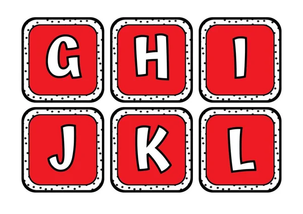 Boletim Pontos Vermelhos Brancos Pretos Números Cartas Flashcards — Fotografia de Stock