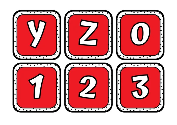 Red, White, and Black Dots Bulletin Board Numbers and Letters Flashcards - 5