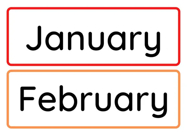 Simple Colorful Months of the Year Flashcards - 1