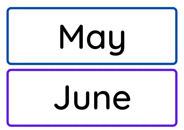 Simple Colorful Months of the Year Flashcards - 3