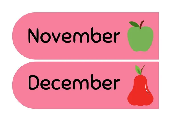 Απλή Ροζ Καρτούλα Φρούτα Μήνα — Φωτογραφία Αρχείου