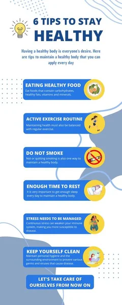White and Blue Modern Health Tips Infographics