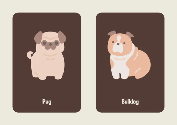 White Brown Gray Cute Illustrated Dog Breed Flashcard - 5