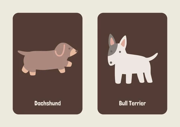 White Brown Gray Cute Illustrated Dog Breed Flashcard - 7